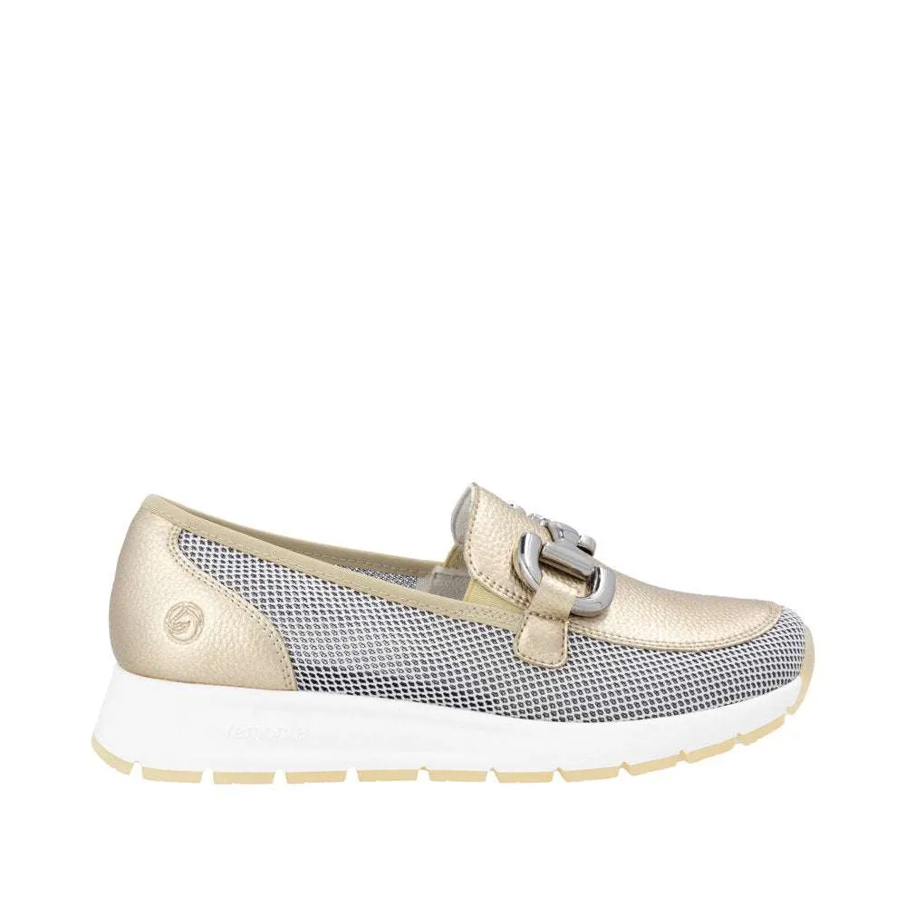 Remonte Wide Fit Sporty Metallic Loafer|D2G0290
