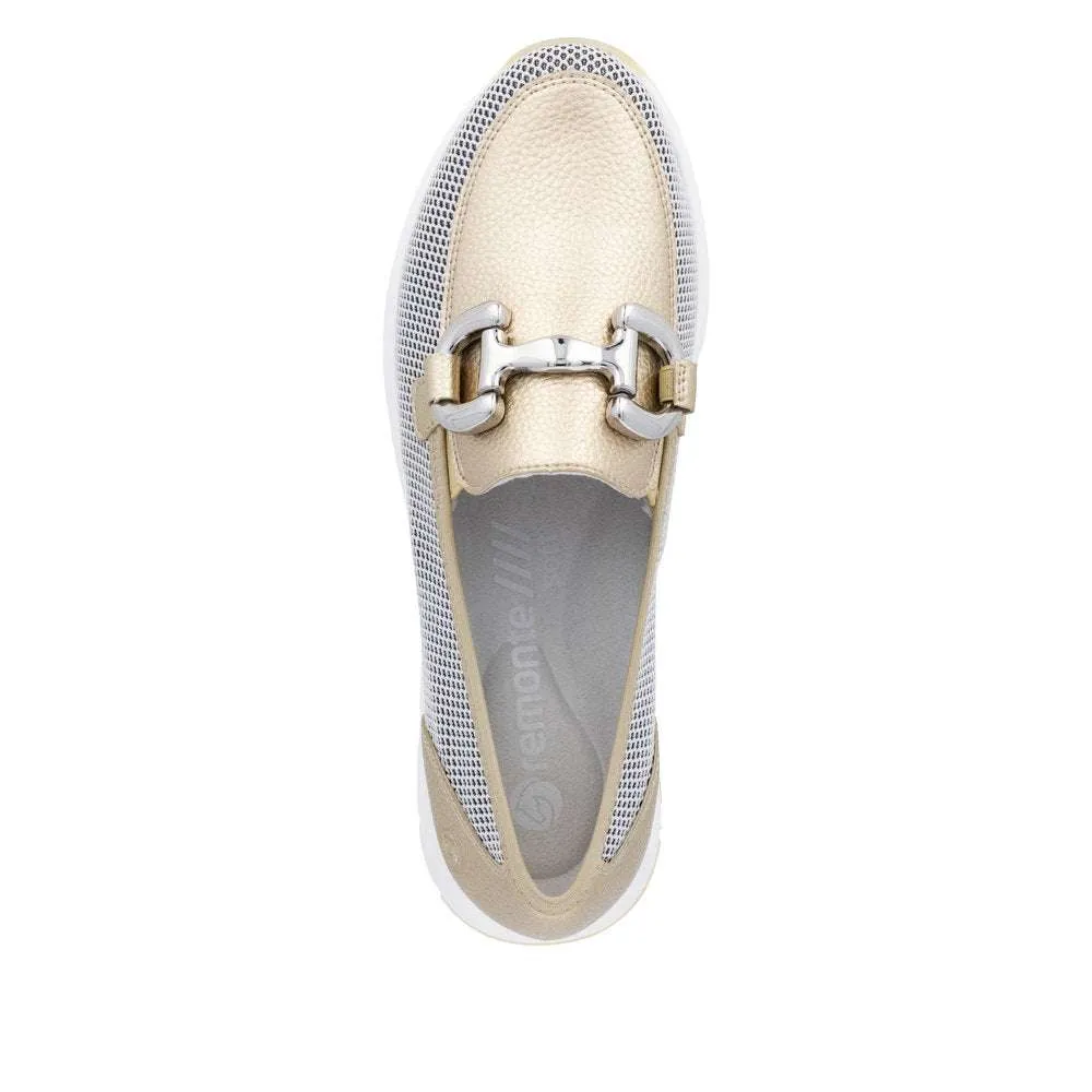 Remonte Wide Fit Sporty Metallic Loafer|D2G0290