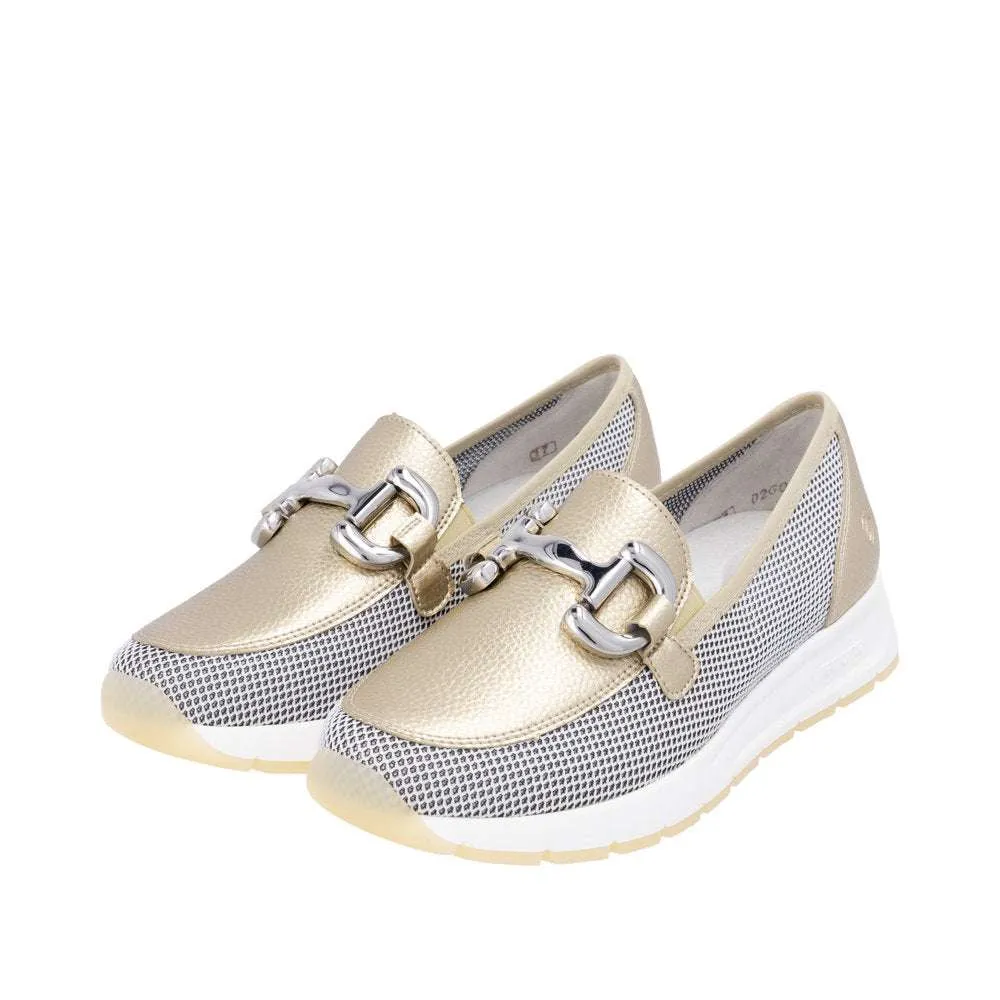 Remonte Wide Fit Sporty Metallic Loafer|D2G0290