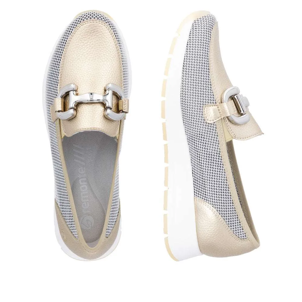 Remonte Wide Fit Sporty Metallic Loafer|D2G0290