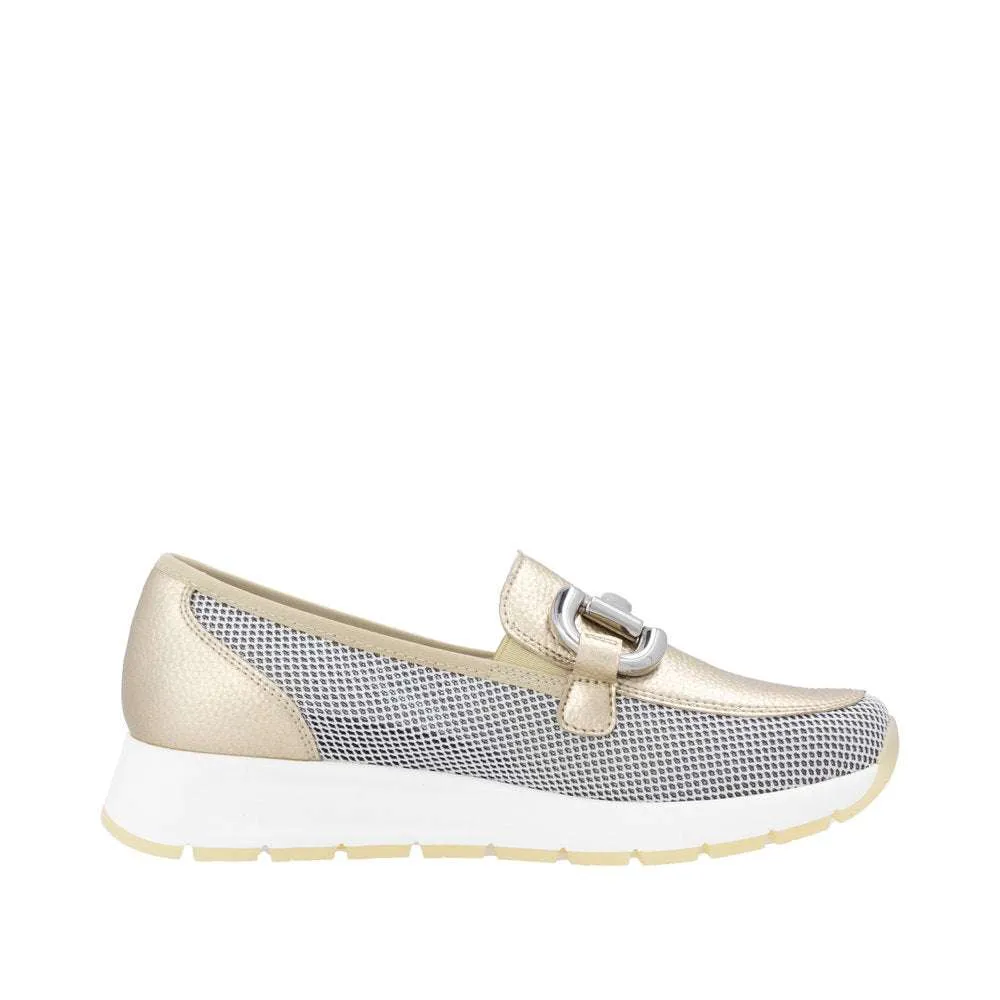 Remonte Wide Fit Sporty Metallic Loafer|D2G0290