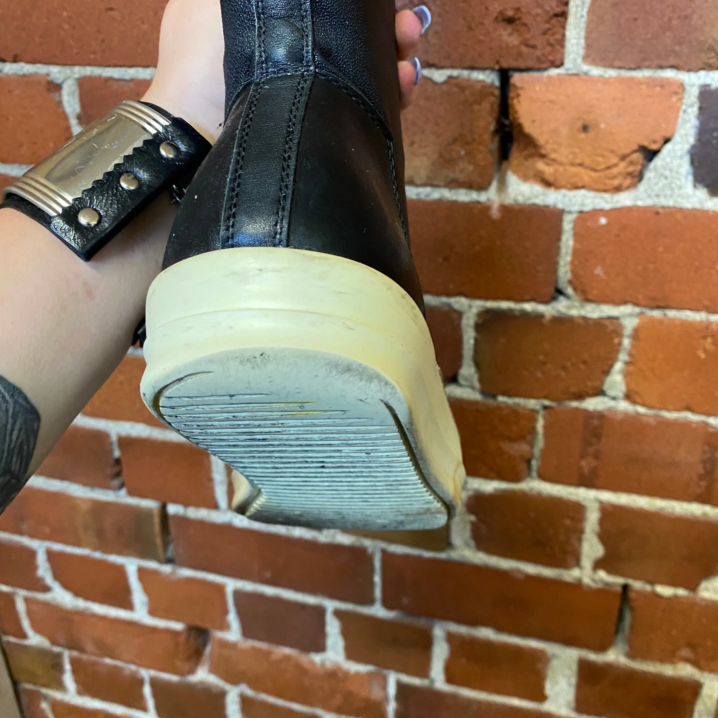 RICK OWENS leather sneaker boots 41