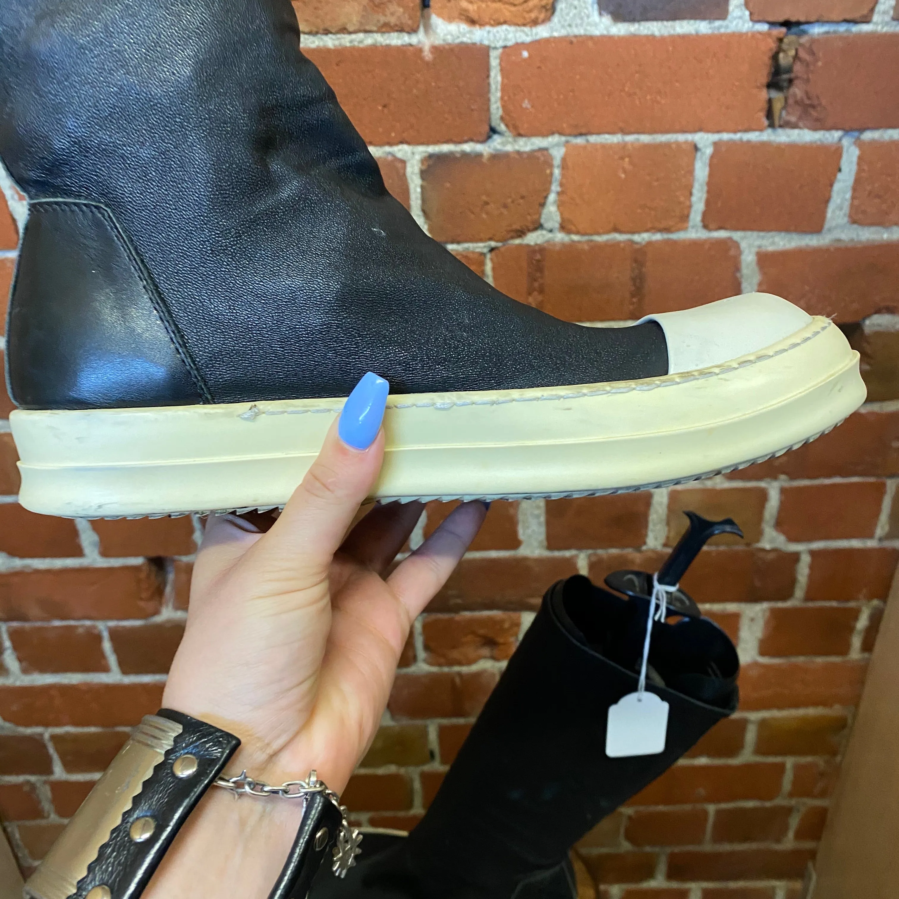 RICK OWENS leather sneaker boots 41