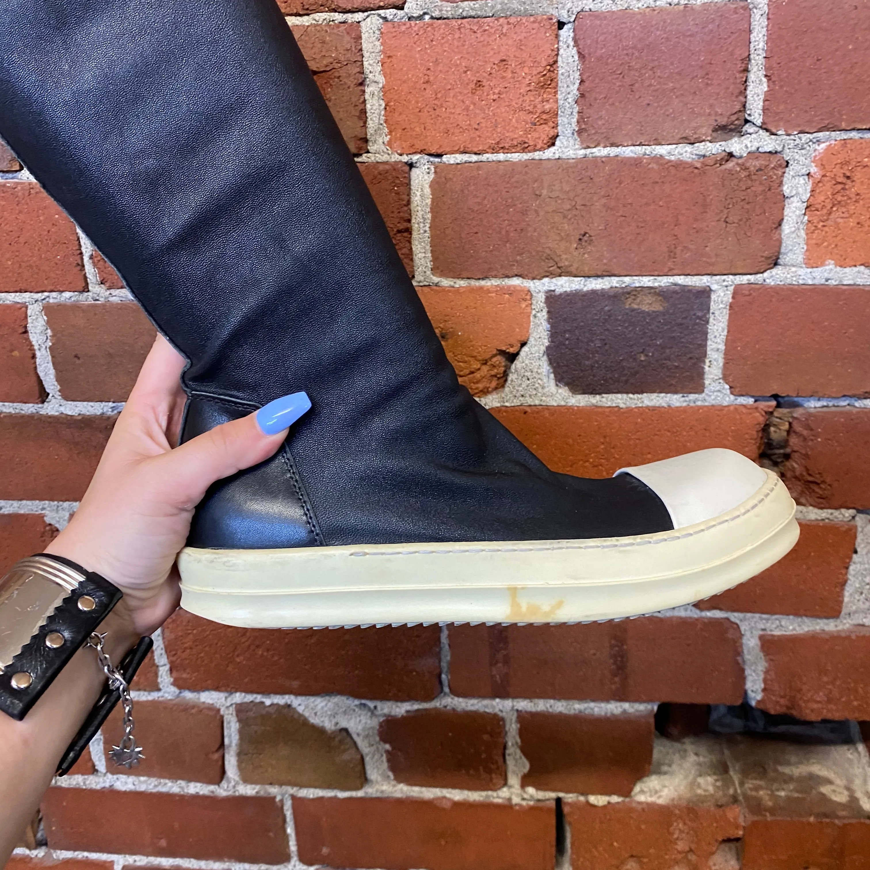 RICK OWENS leather sneaker boots 41