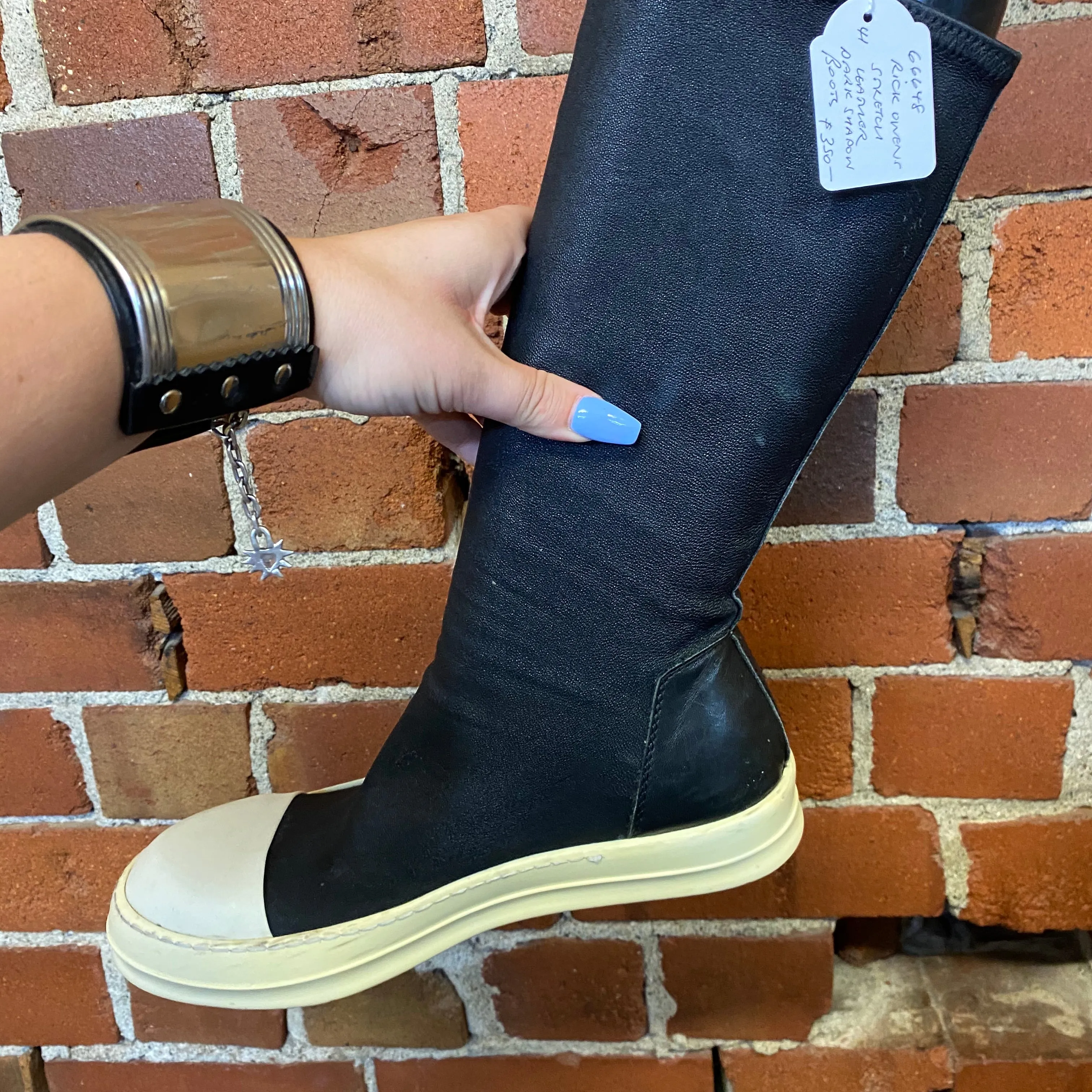 RICK OWENS leather sneaker boots 41