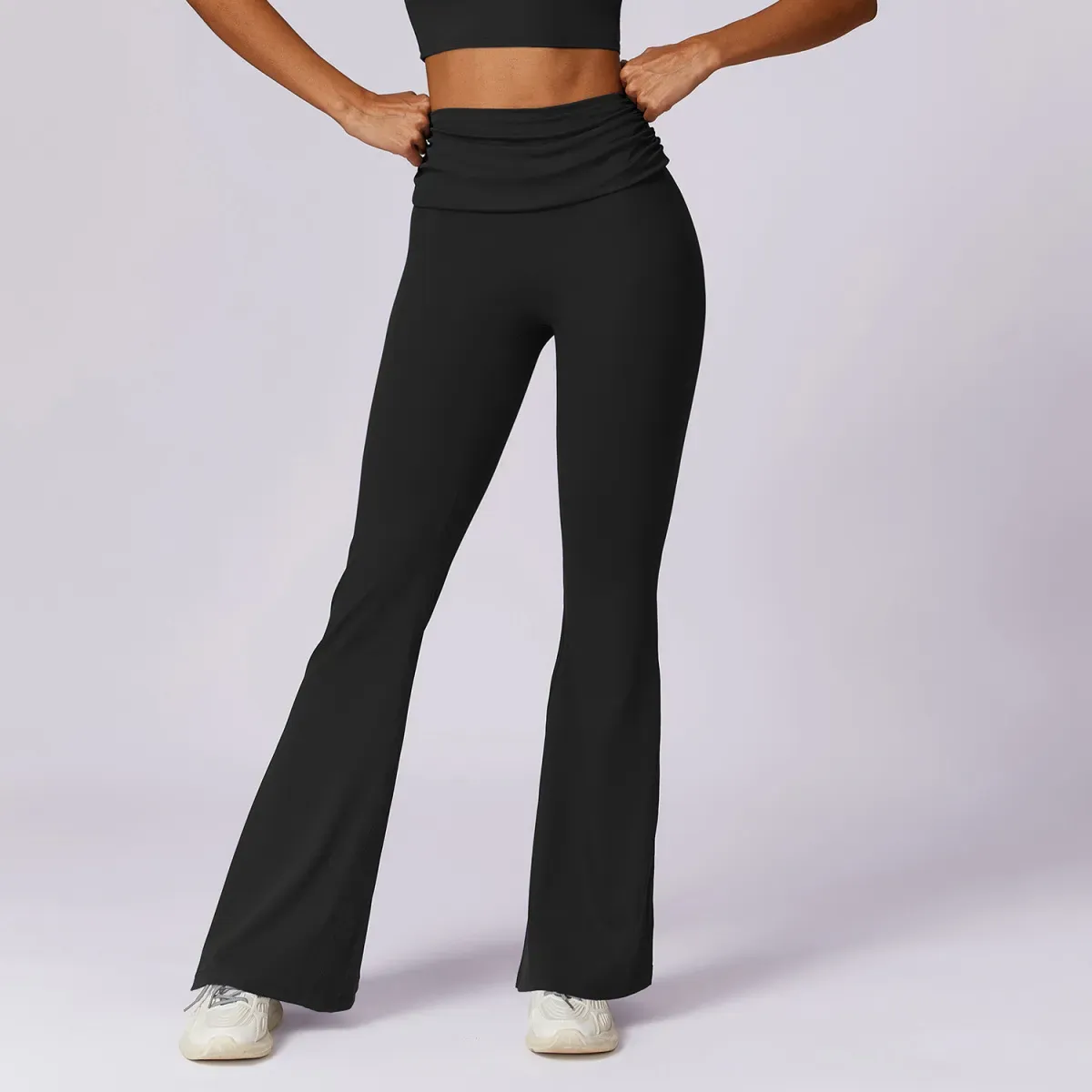 Risque Foldover Waist Flared Leggings