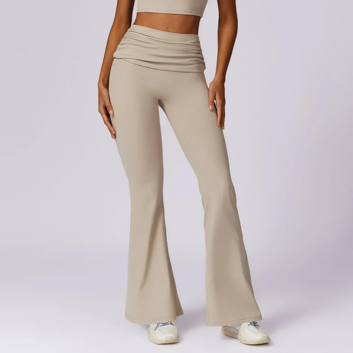 Risque Foldover Waist Flared Leggings