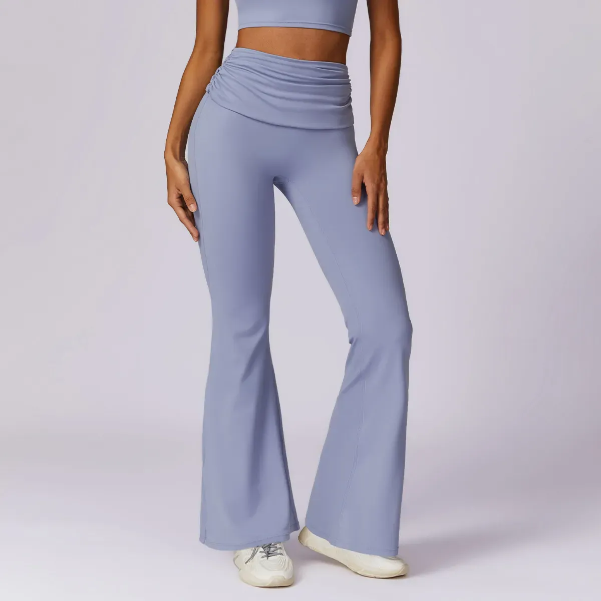 Risque Foldover Waist Flared Leggings