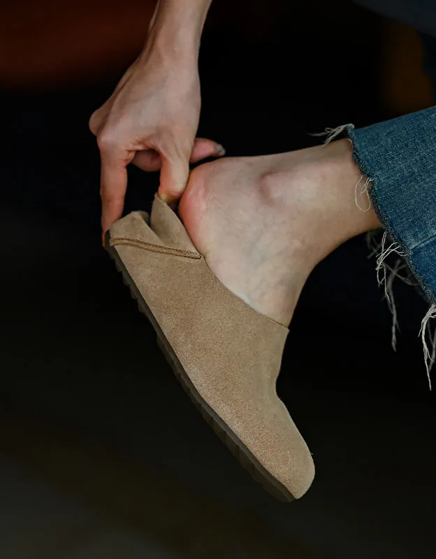 Round Toe Comfortable Soft Sole Suede Slip-ons