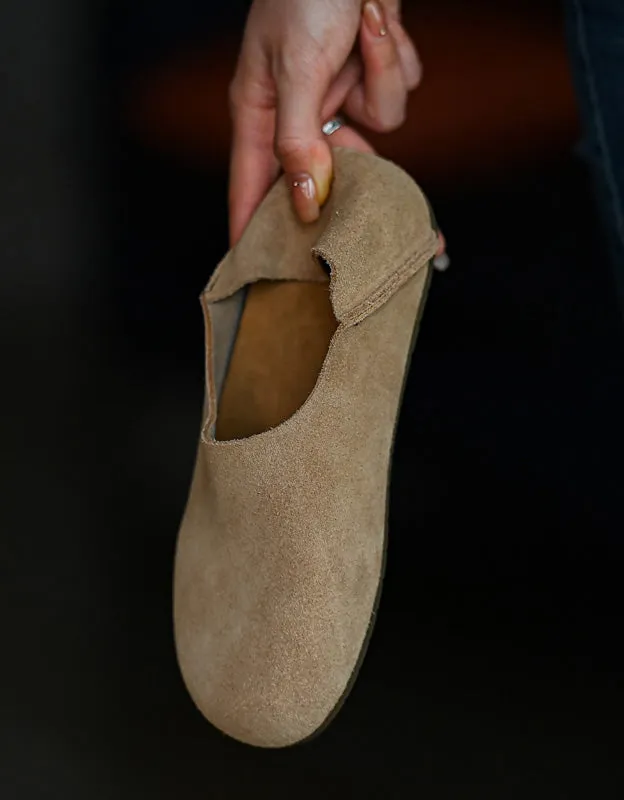 Round Toe Comfortable Soft Sole Suede Slip-ons