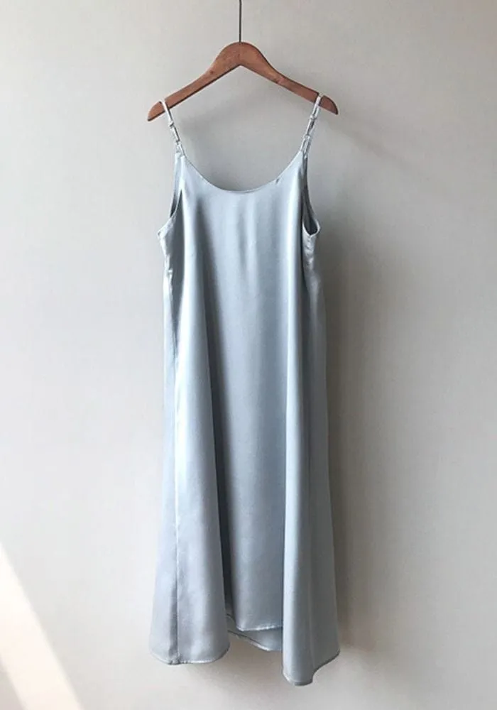 Satin V Neck Dress