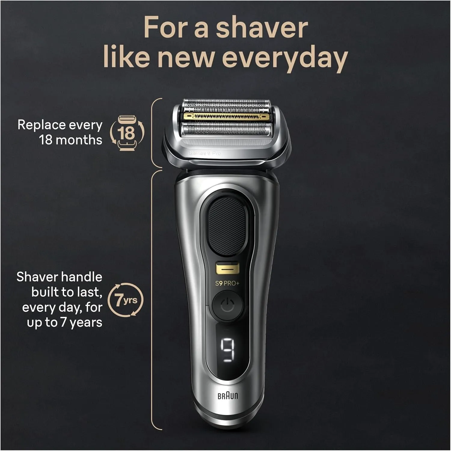 Series 9 9517S PRO  Electric Razor for Men, 5 Pro Shave Elements & Precision Long Hair Protrimmer, Charging Stand, ’S Best for Smooth Skin, Wet & Dry Electric Razor with 60Min Runtime