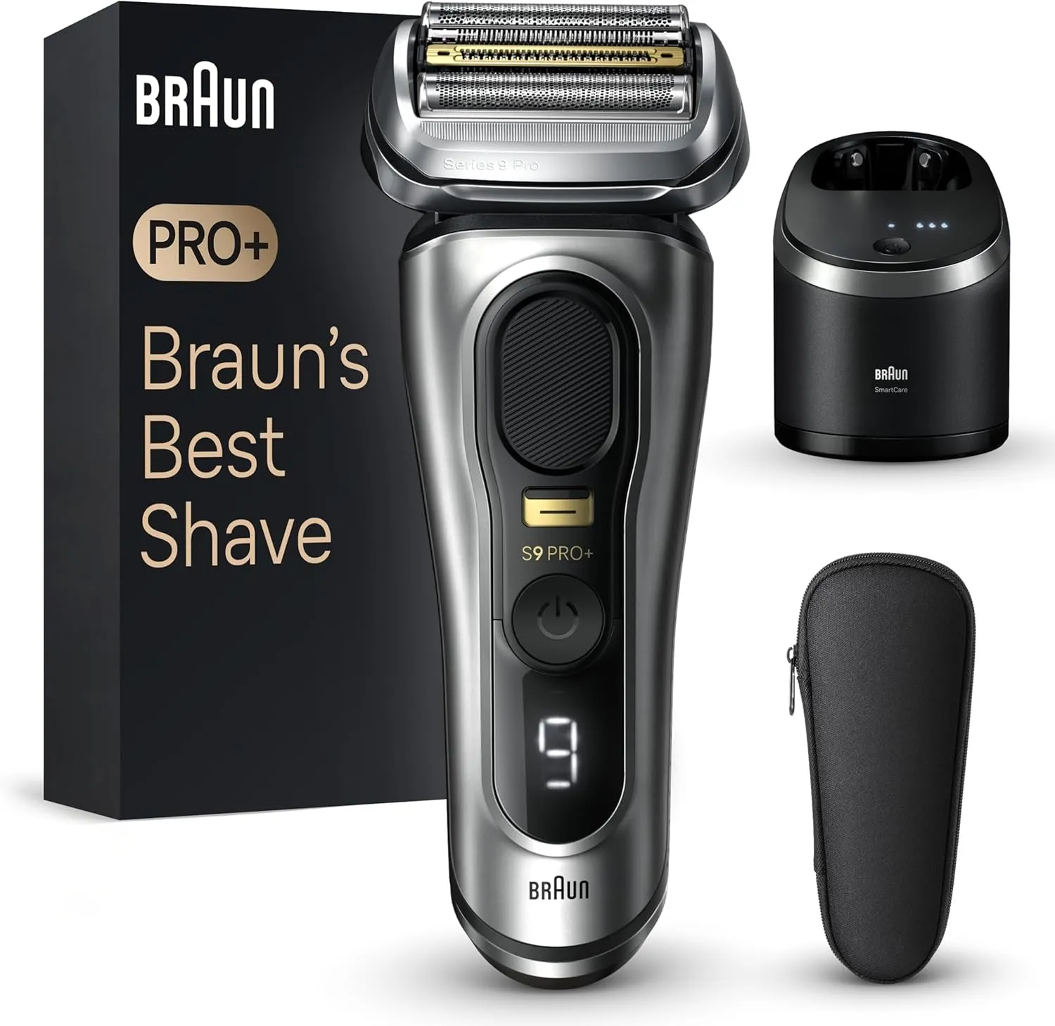 Series 9 9517S PRO  Electric Razor for Men, 5 Pro Shave Elements & Precision Long Hair Protrimmer, Charging Stand, ’S Best for Smooth Skin, Wet & Dry Electric Razor with 60Min Runtime