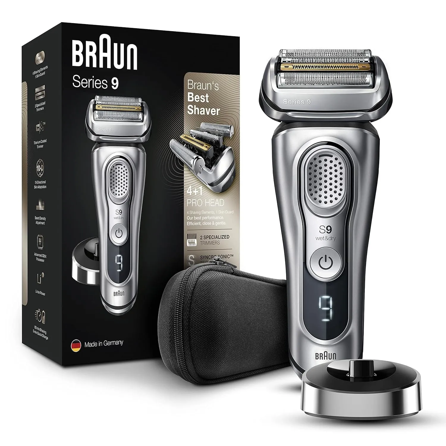 Series 9 PRO  Electric Shaver, Shaving Kit with 5 Pro Shave Elements and Procomfort Head, Smartcare Center