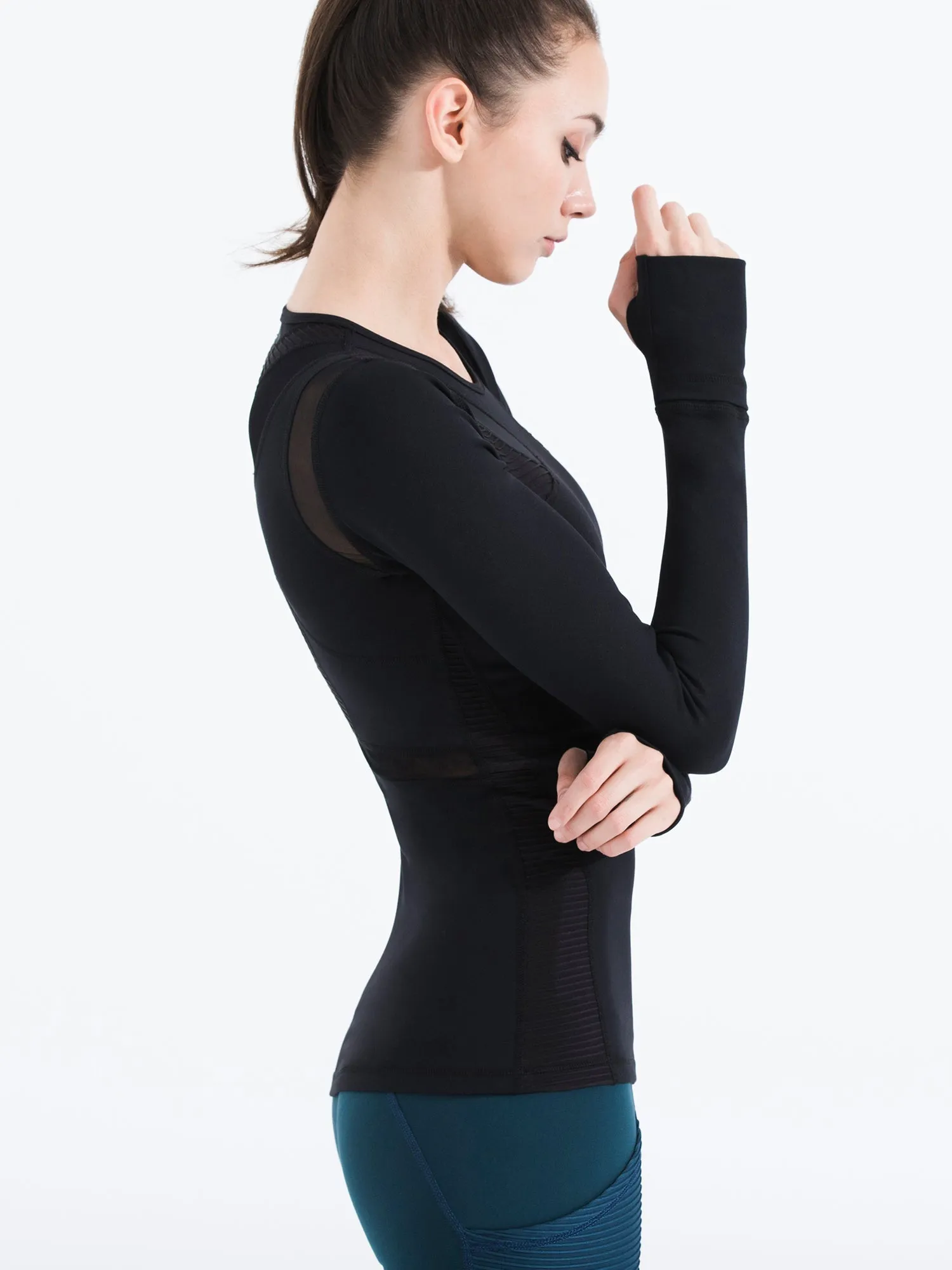 SHAPED PANEL TEE, BLACK