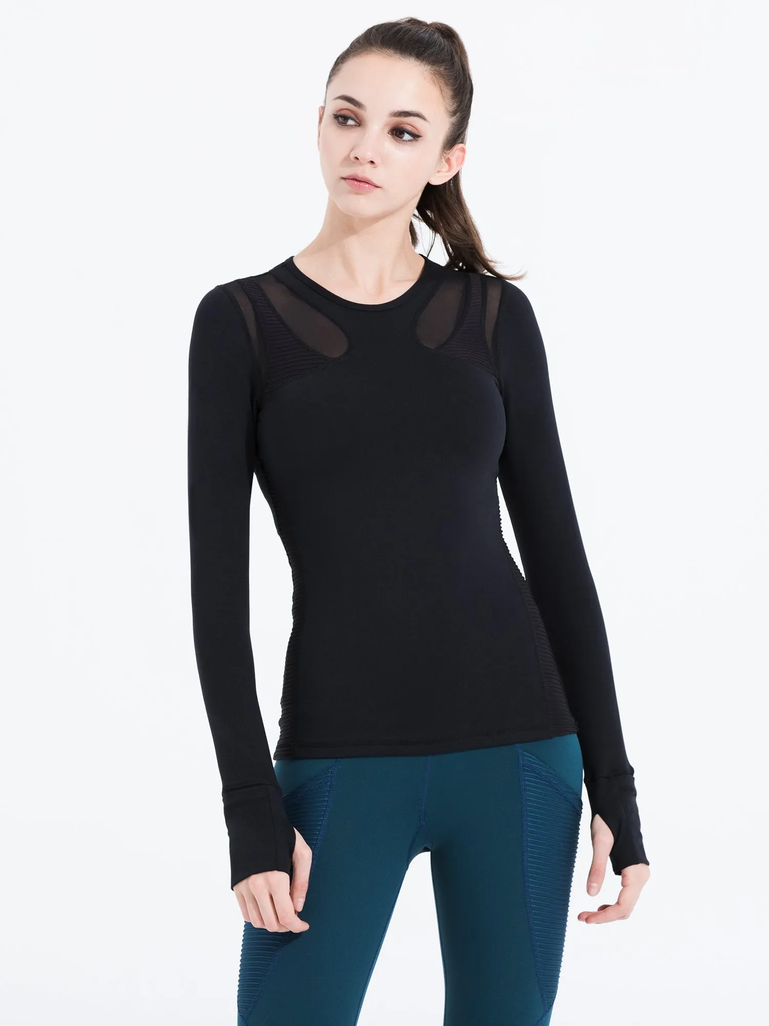 SHAPED PANEL TEE, BLACK