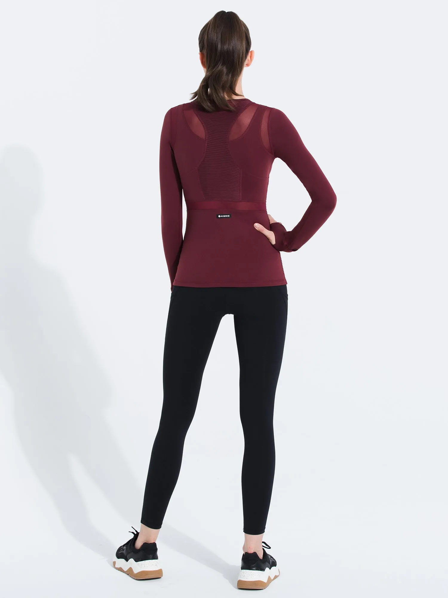 SHAPED PANEL TEE, BORDEAUX