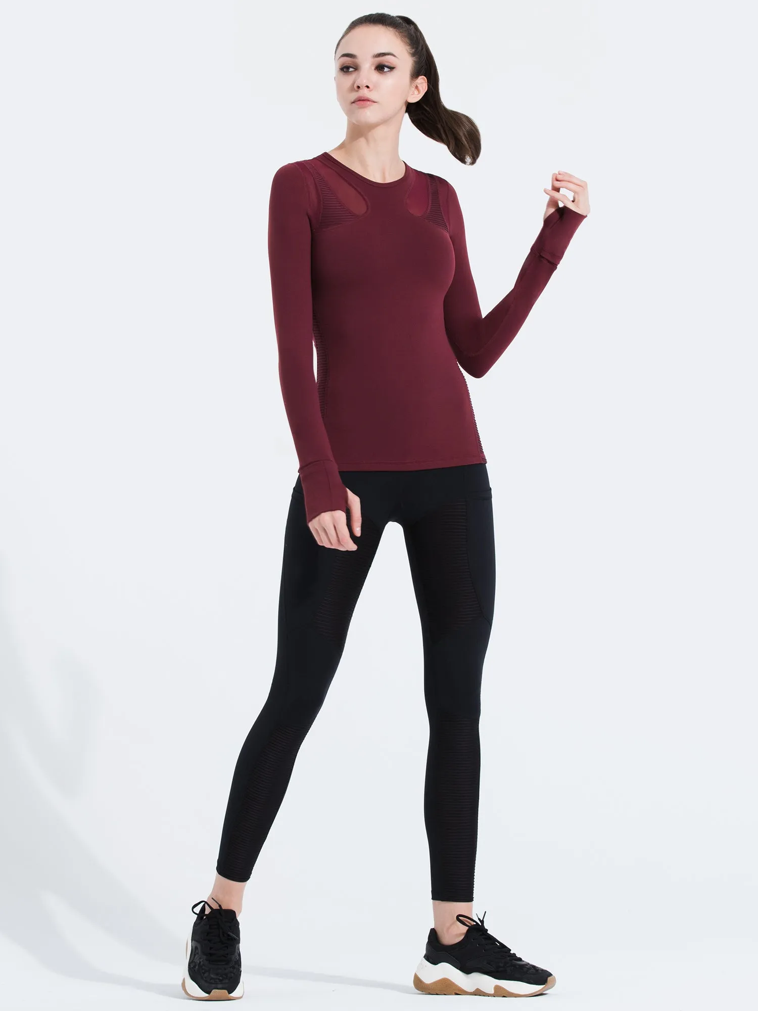 SHAPED PANEL TEE, BORDEAUX