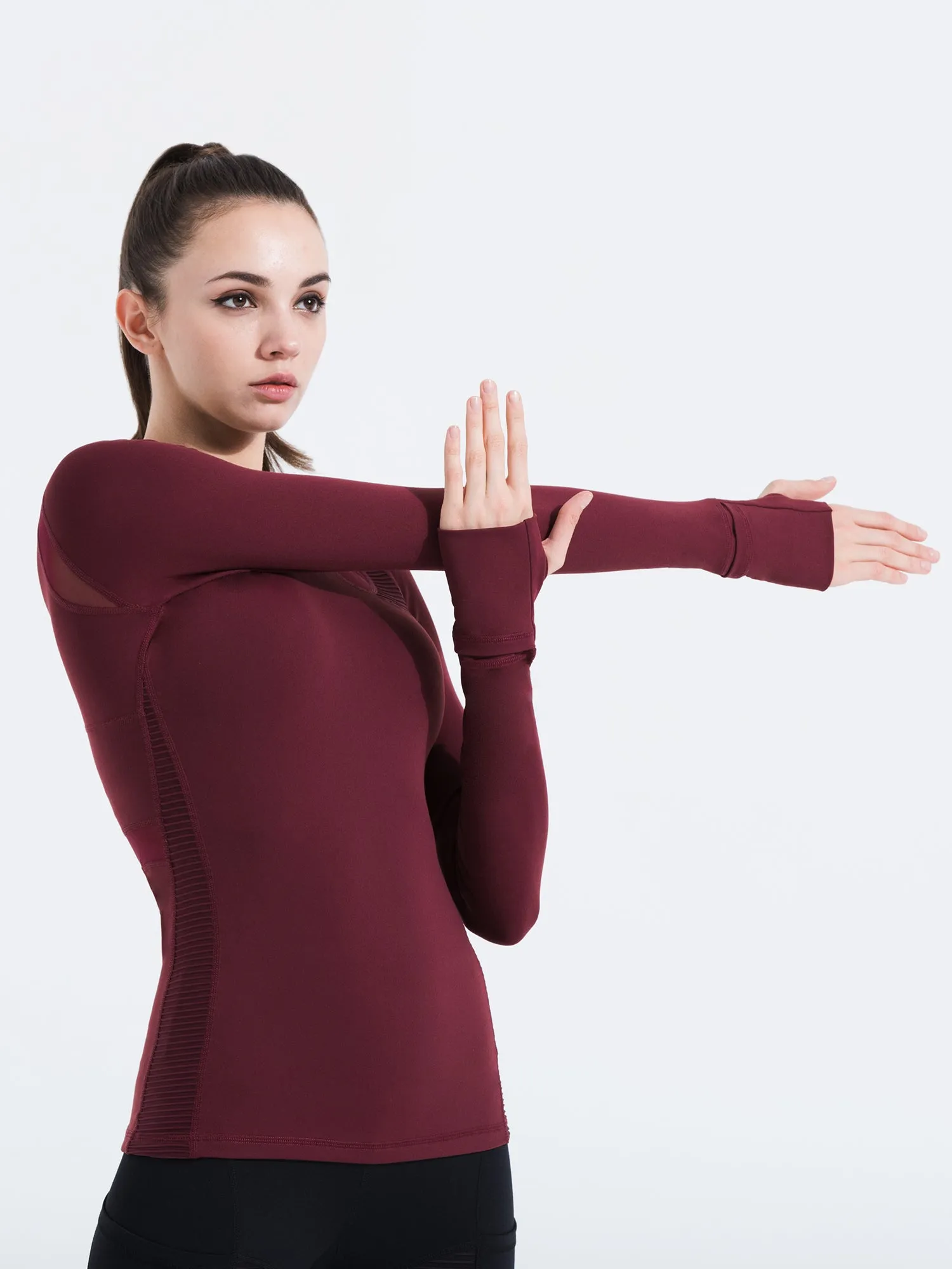 SHAPED PANEL TEE, BORDEAUX