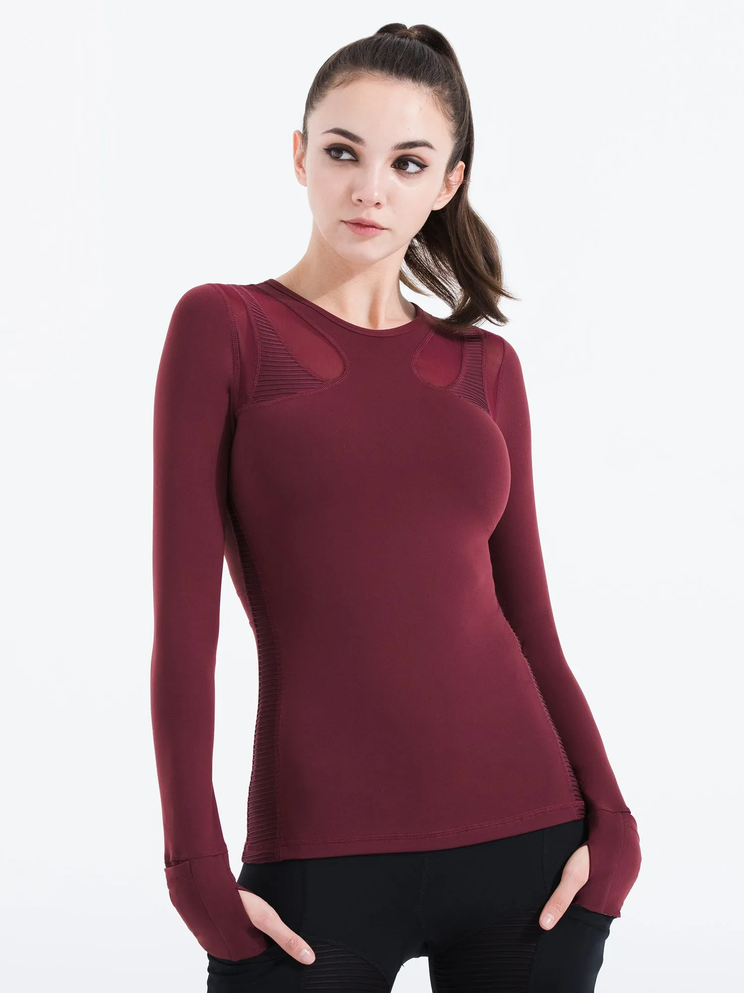 SHAPED PANEL TEE, BORDEAUX