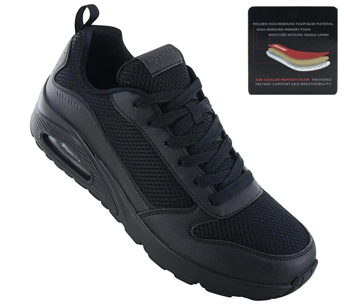 Skechers Uno Fastime - Herren Sneakers Schuhe Schwarz 237016-BBK