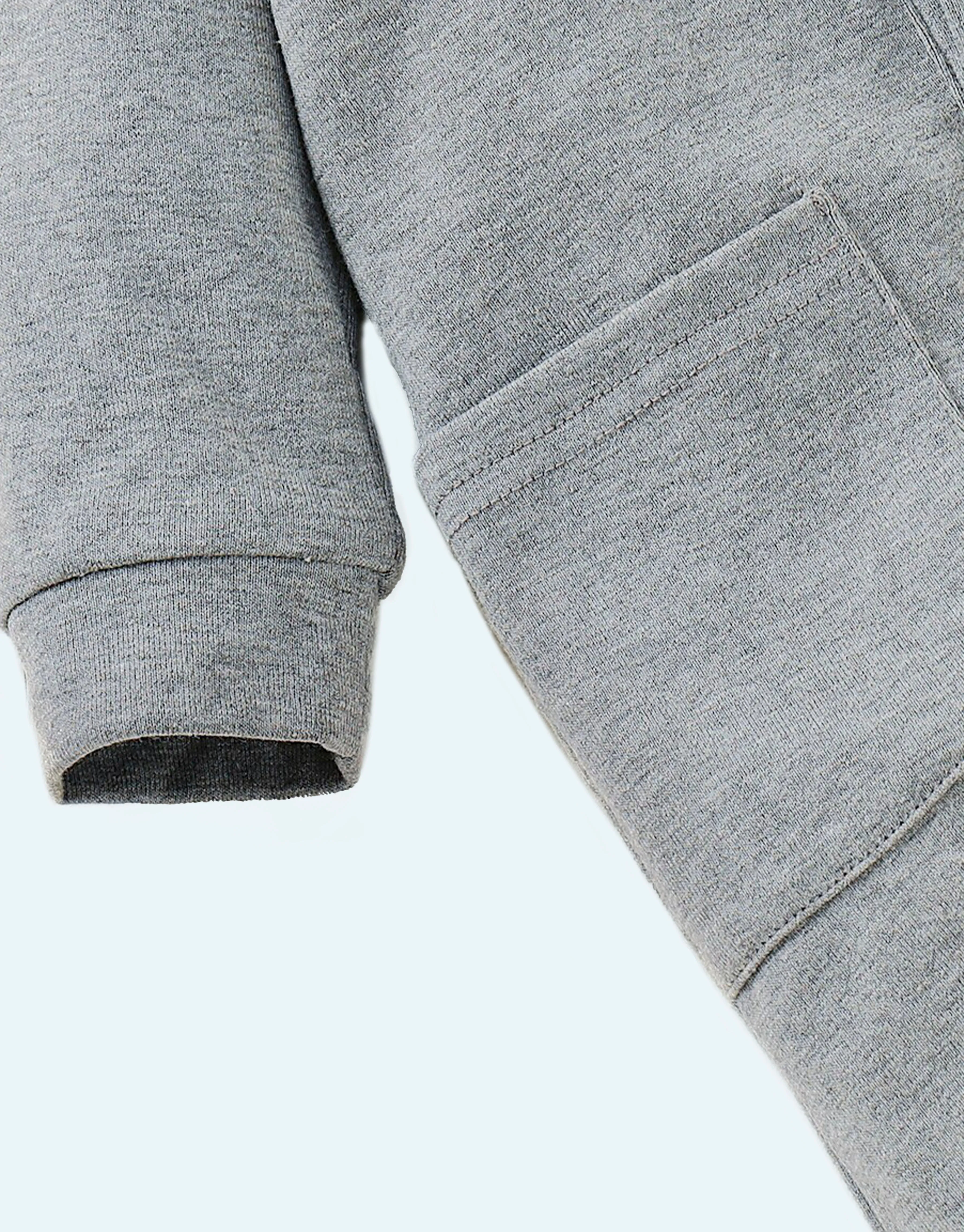 Soft and Comfy Baby Gender Neutral Hooded Grey Jumpsuit