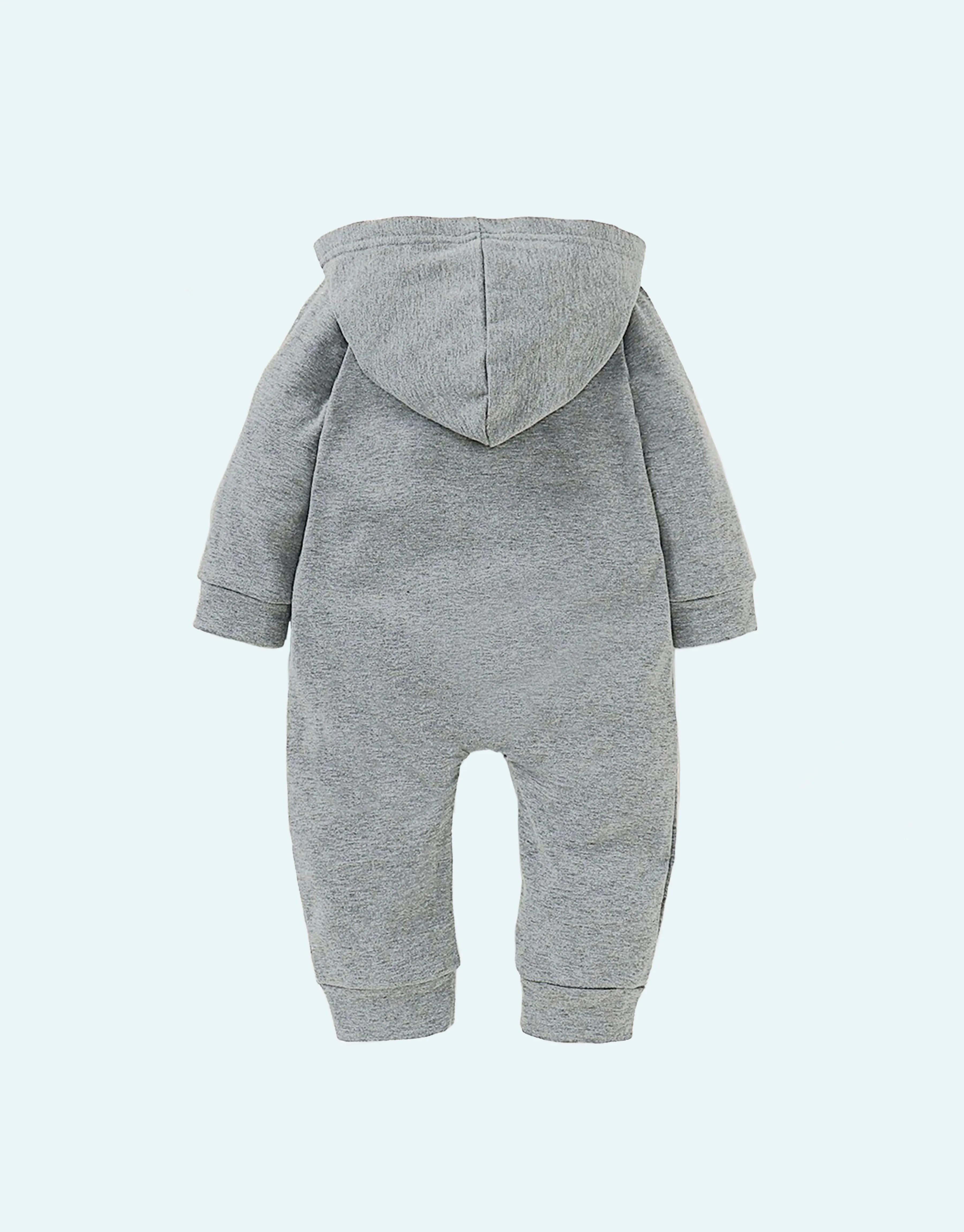 Soft and Comfy Baby Gender Neutral Hooded Grey Jumpsuit