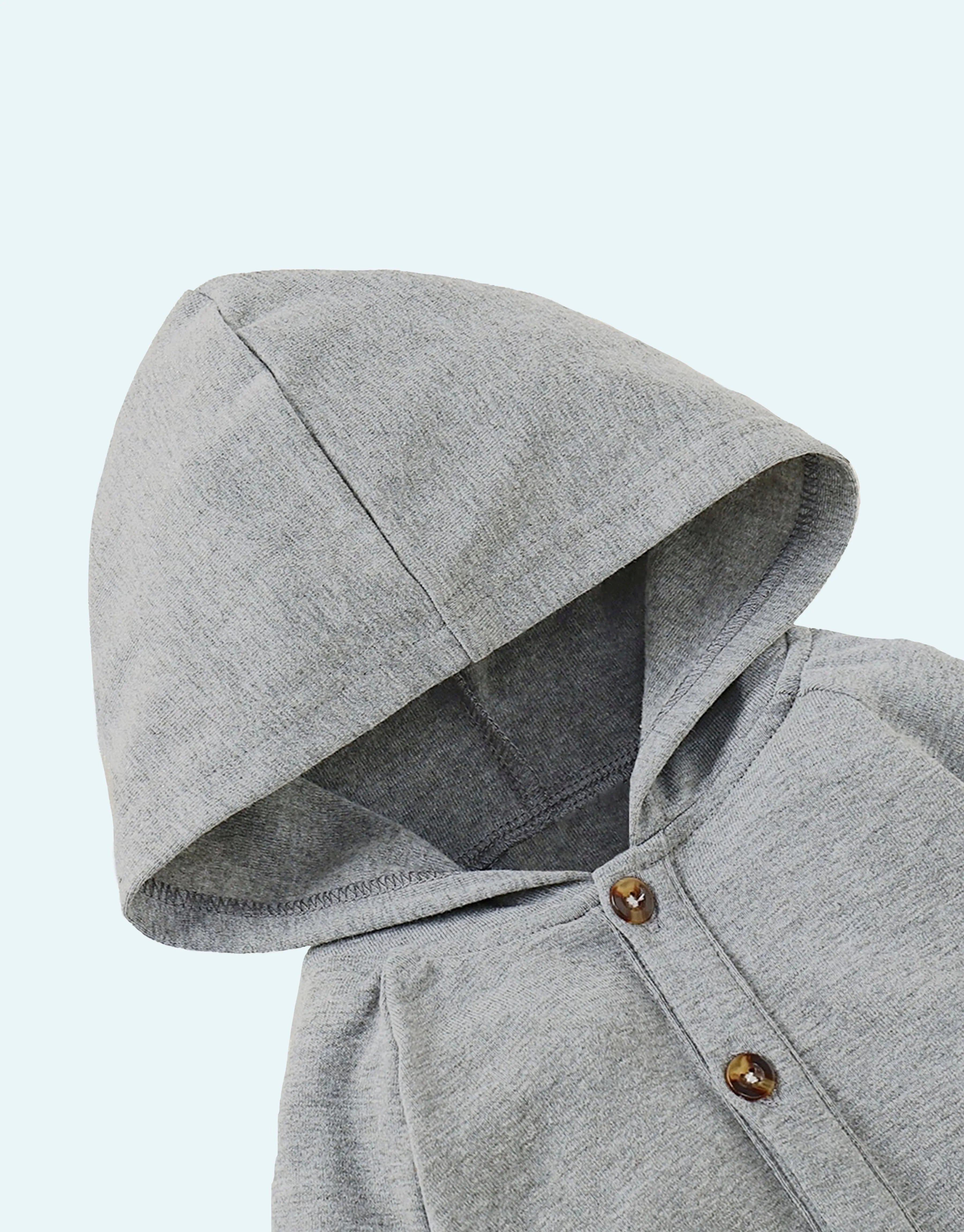 Soft and Comfy Baby Gender Neutral Hooded Grey Jumpsuit