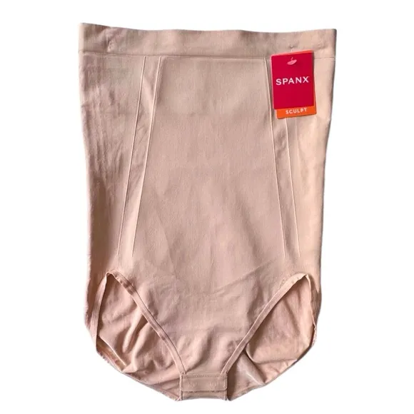 Spanx OnCore High-Waisted Shapewear Brief in Soft Nude | LARGE NWT