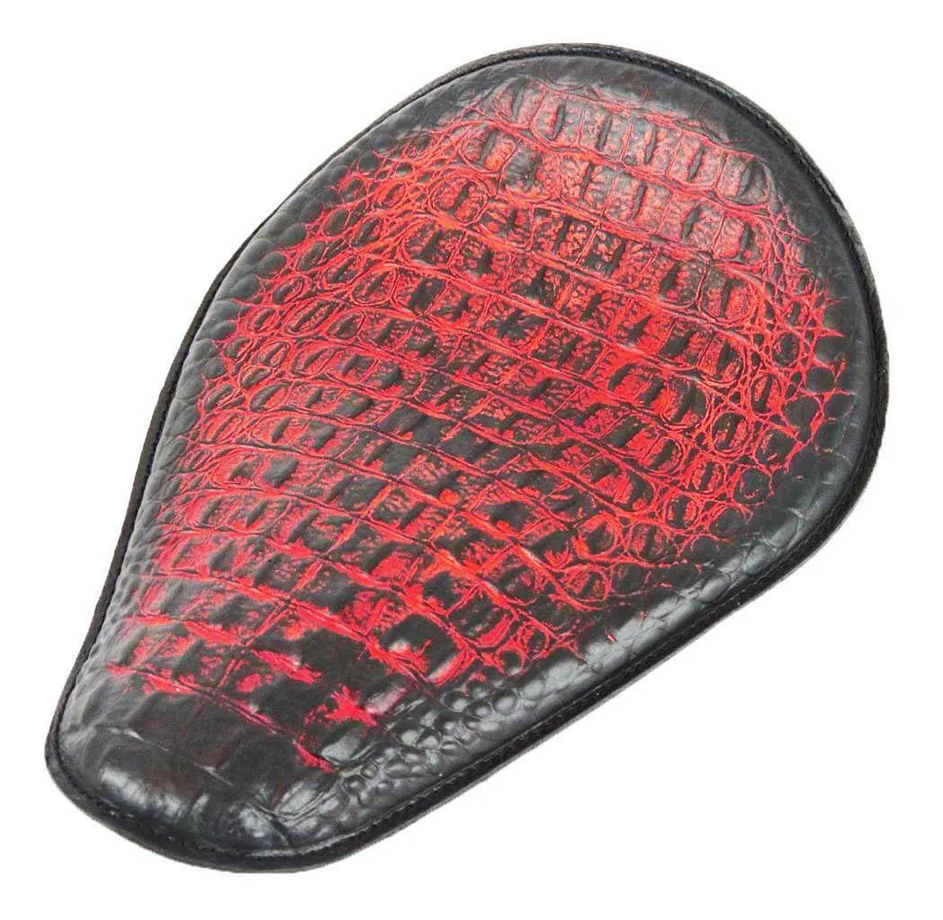 Sportster Spring Solo Seat Antique Red Alligator Chopper Harley Motorcycle USA