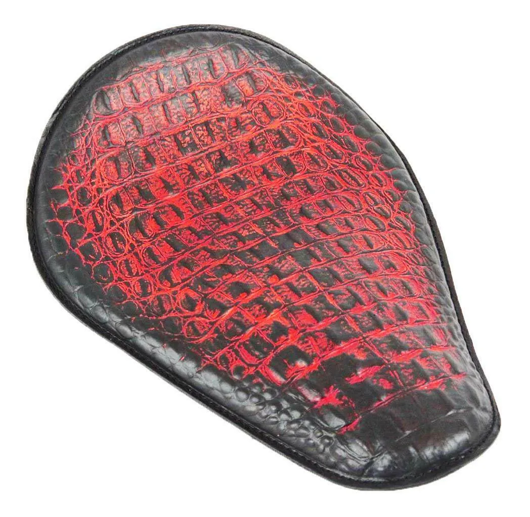 Sportster Spring Solo Seat Antique Red Alligator Chopper Harley Motorcycle USA