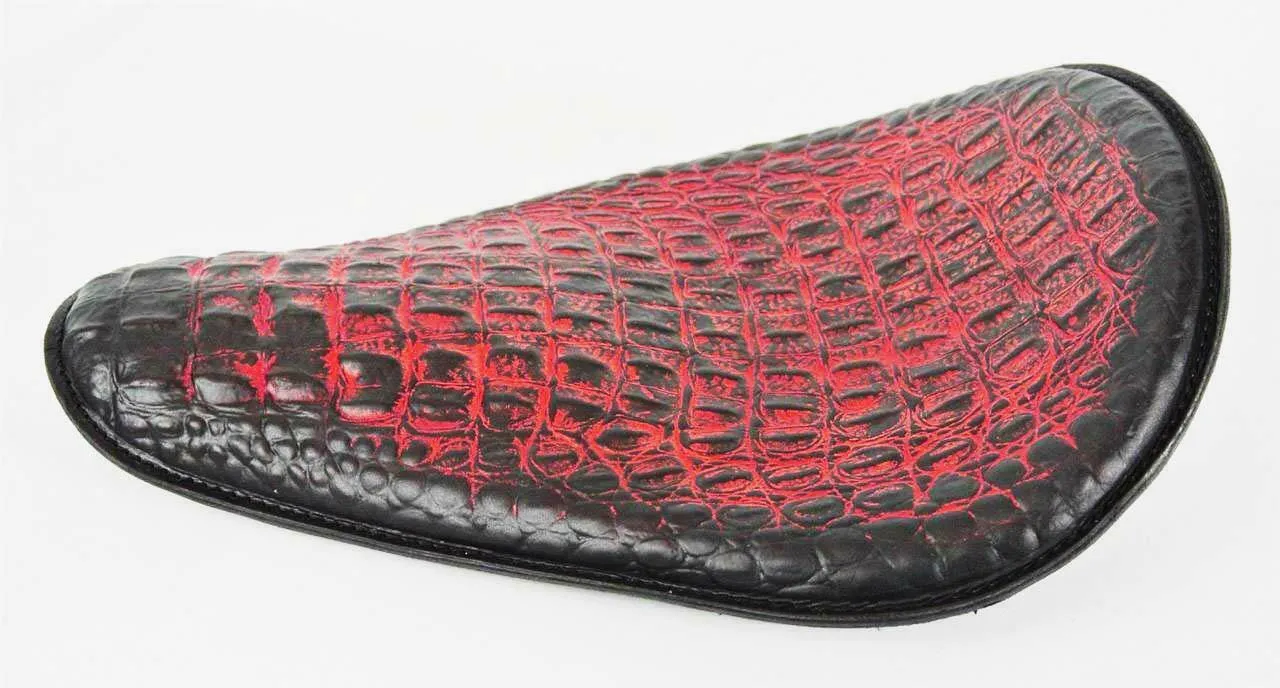 Sportster Spring Solo Seat Antique Red Alligator Chopper Harley Motorcycle USA
