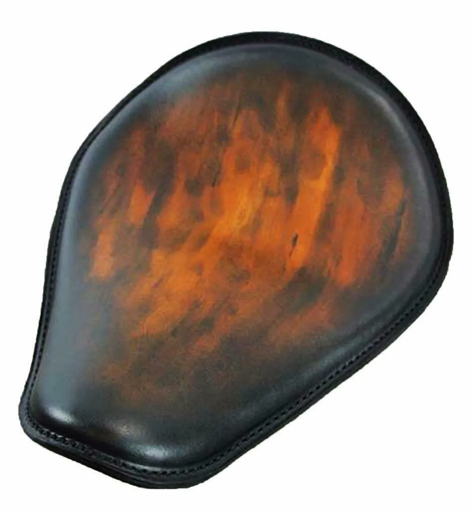 Spring Seat Chopper Harley Sportster Bobber 10x13" Smooth Antique Brown Leather