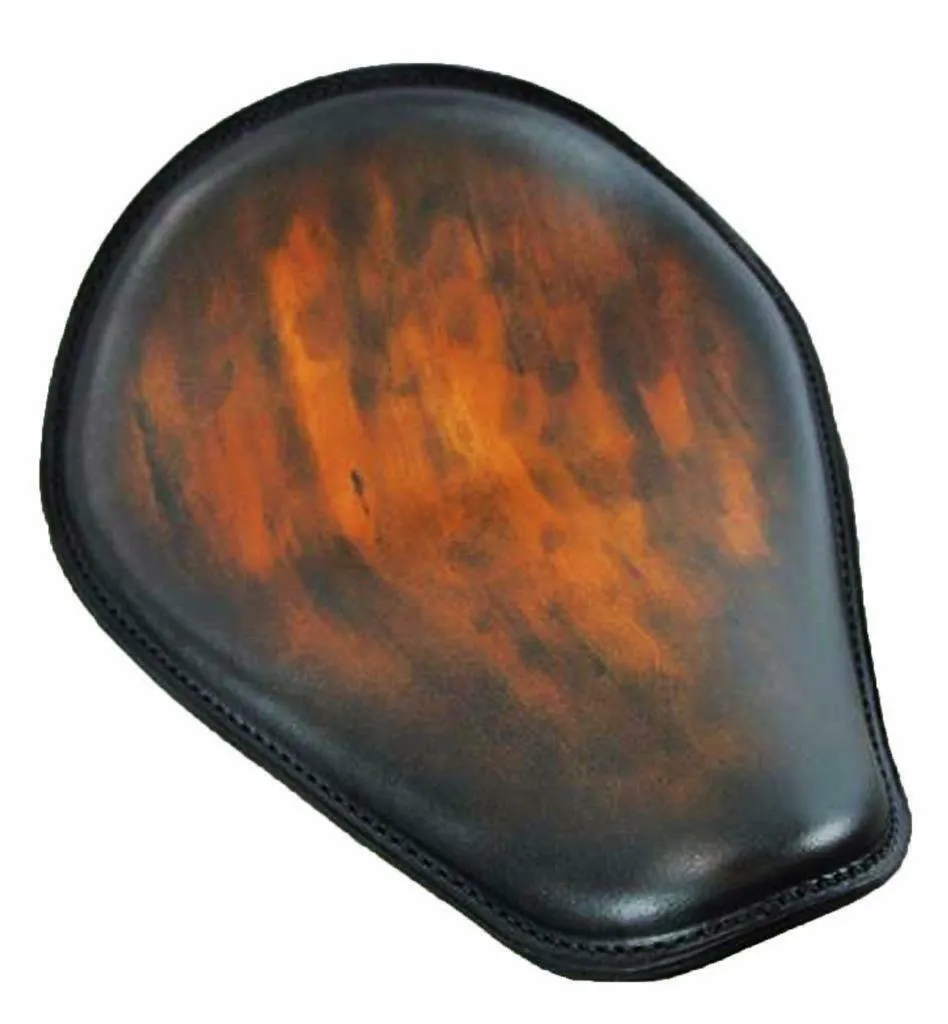 Spring Seat Chopper Harley Sportster Bobber 10x13" Smooth Antique Brown Leather