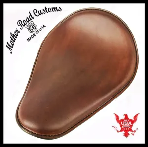 Spring Seat Chopper Sportster Harley Chopper Honda 10x13" Smooth Brown Leather