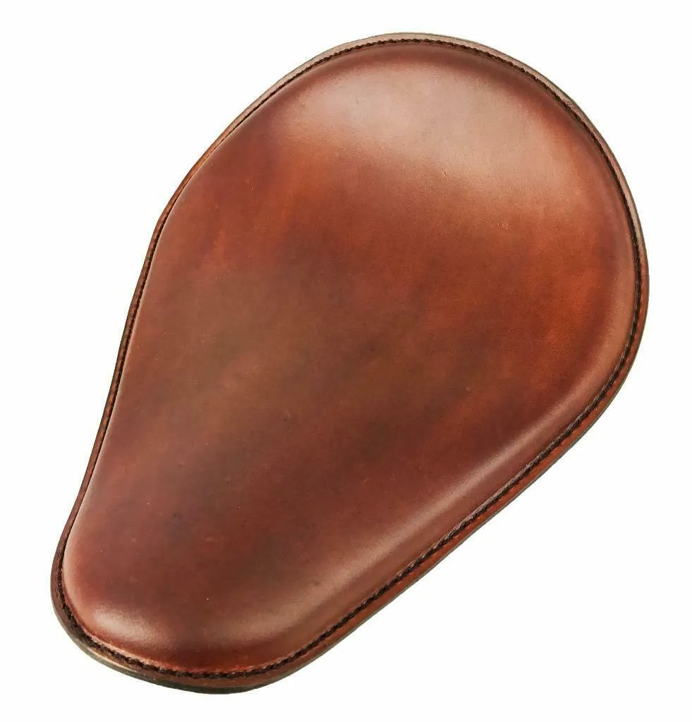 Spring Seat Chopper Sportster Harley Chopper Honda 10x13" Smooth Brown Leather
