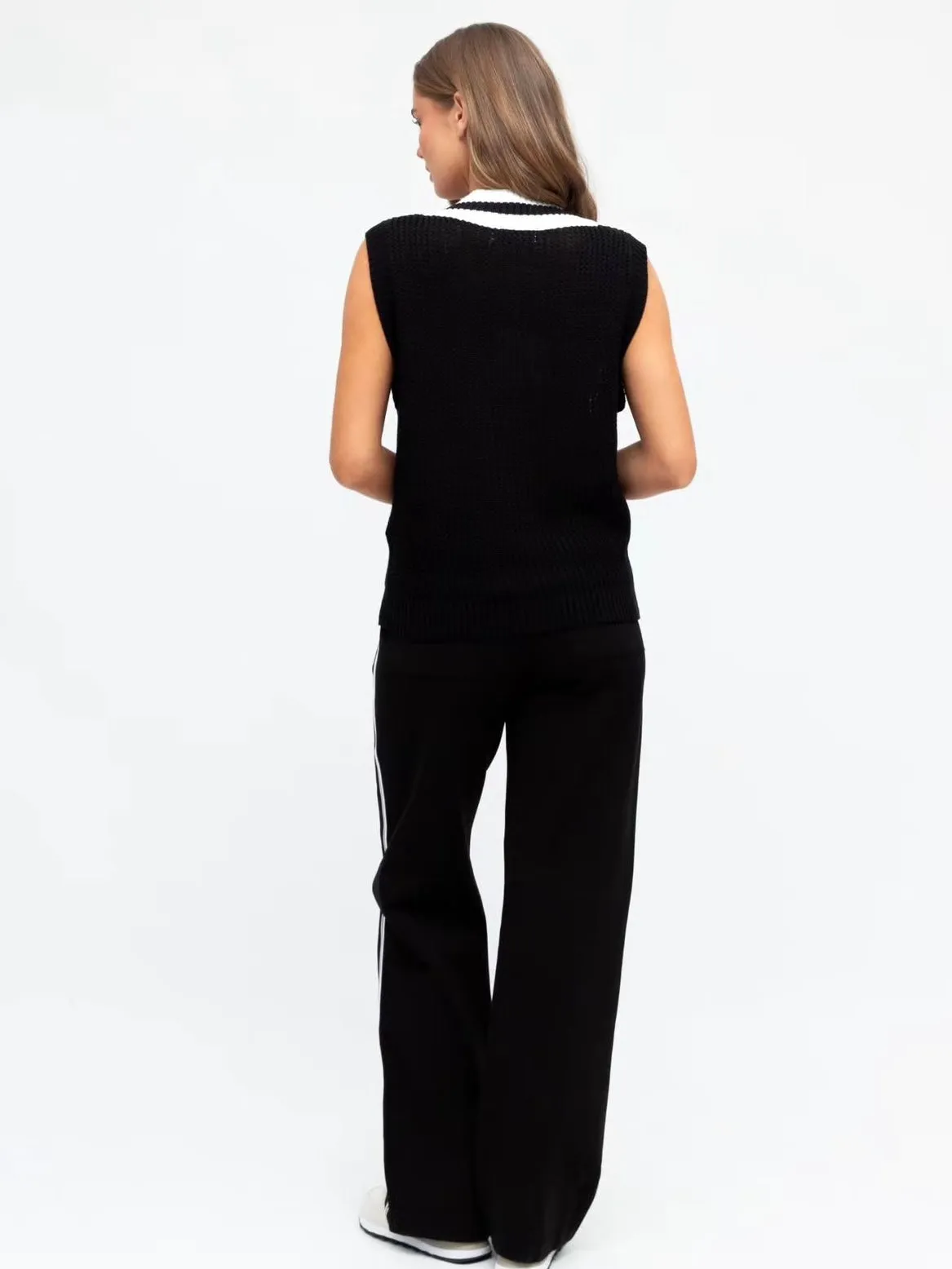 Stella Pant : Black / White Trim