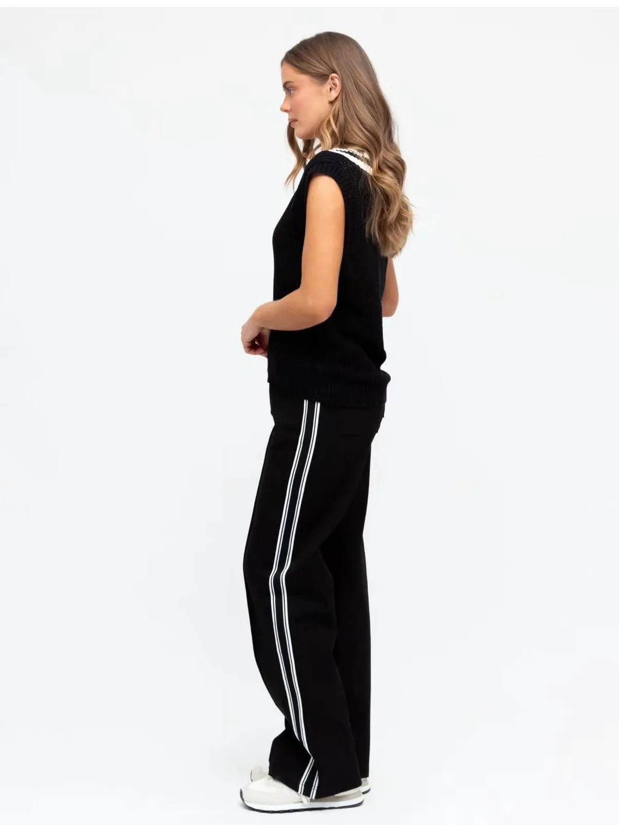 Stella Pant : Black / White Trim