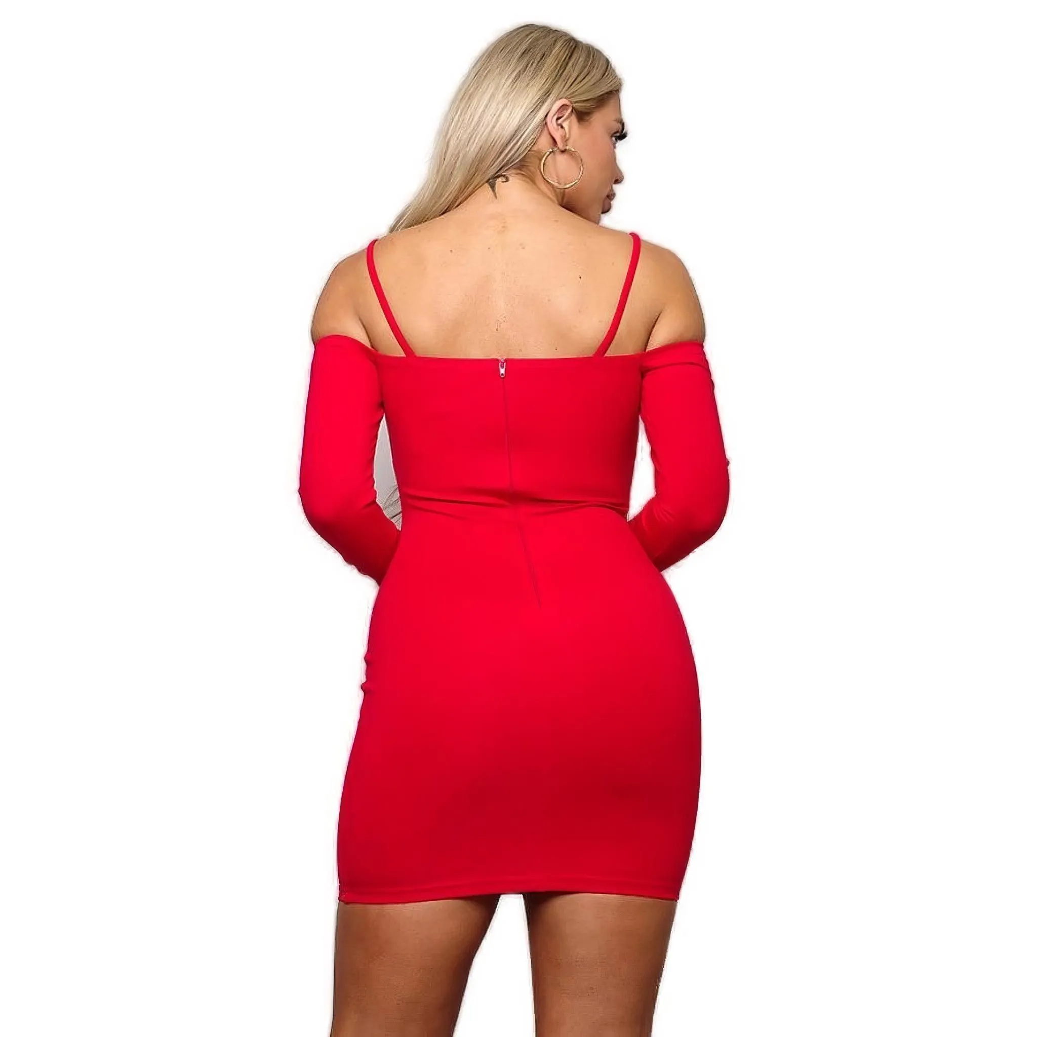 Strappy Elegance Cold Shoulder Mini Dress