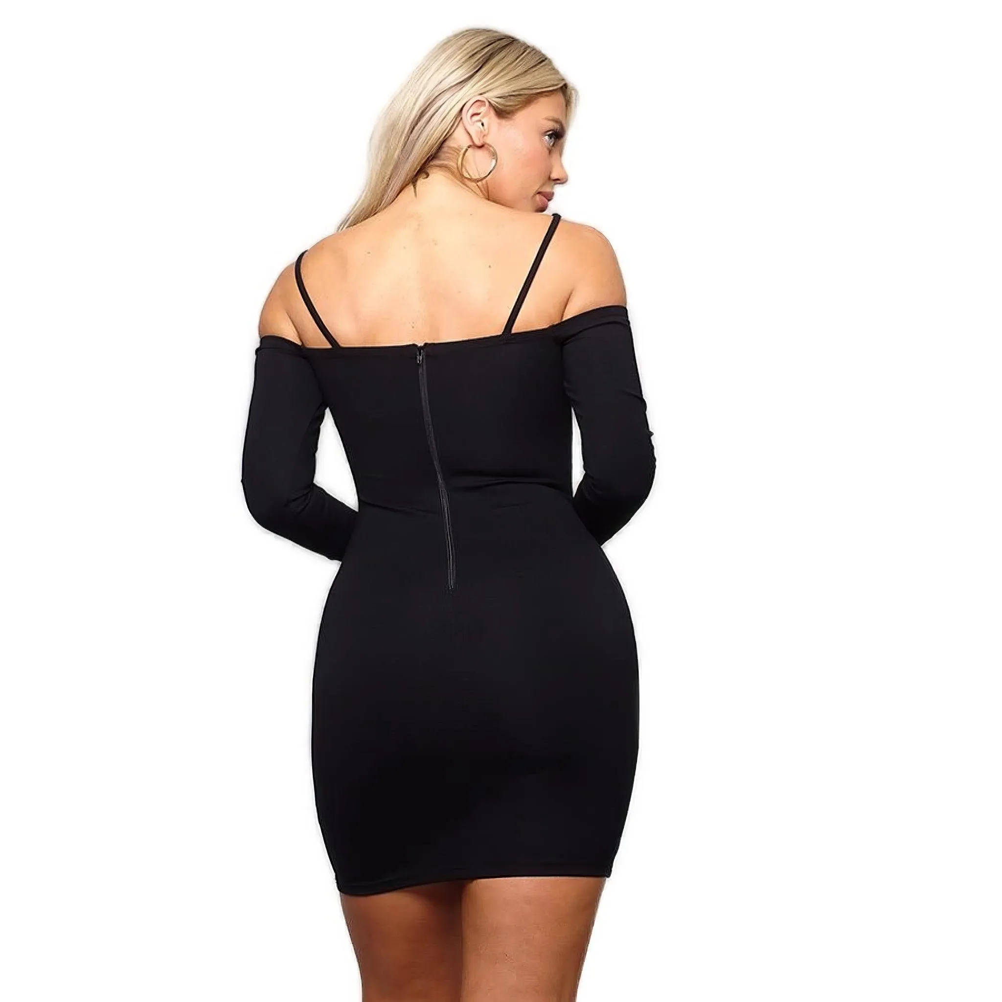 Strappy Elegance Cold Shoulder Mini Dress