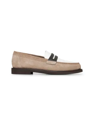 Suede Precious Clamp penny loafer