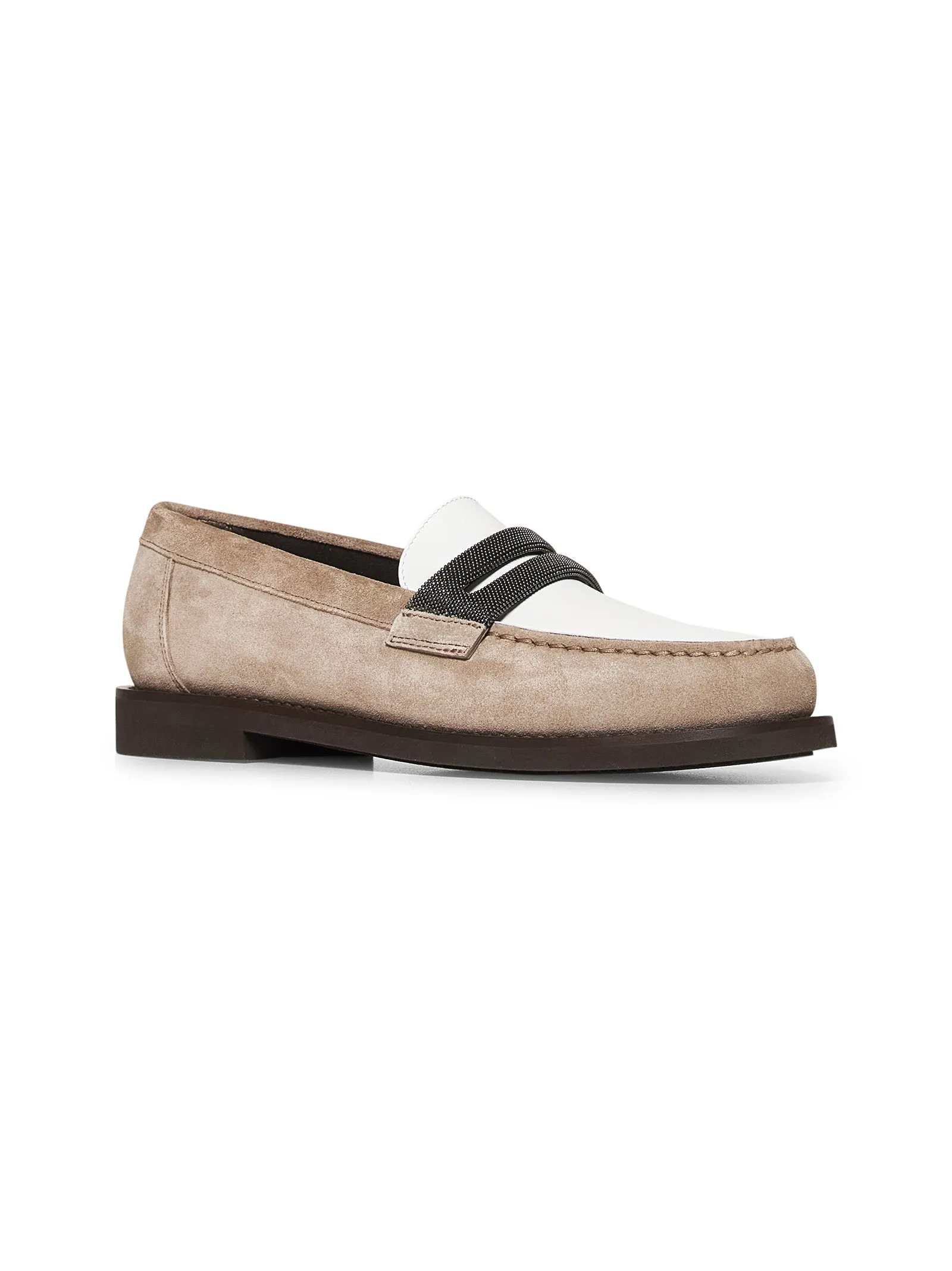 Suede Precious Clamp penny loafer