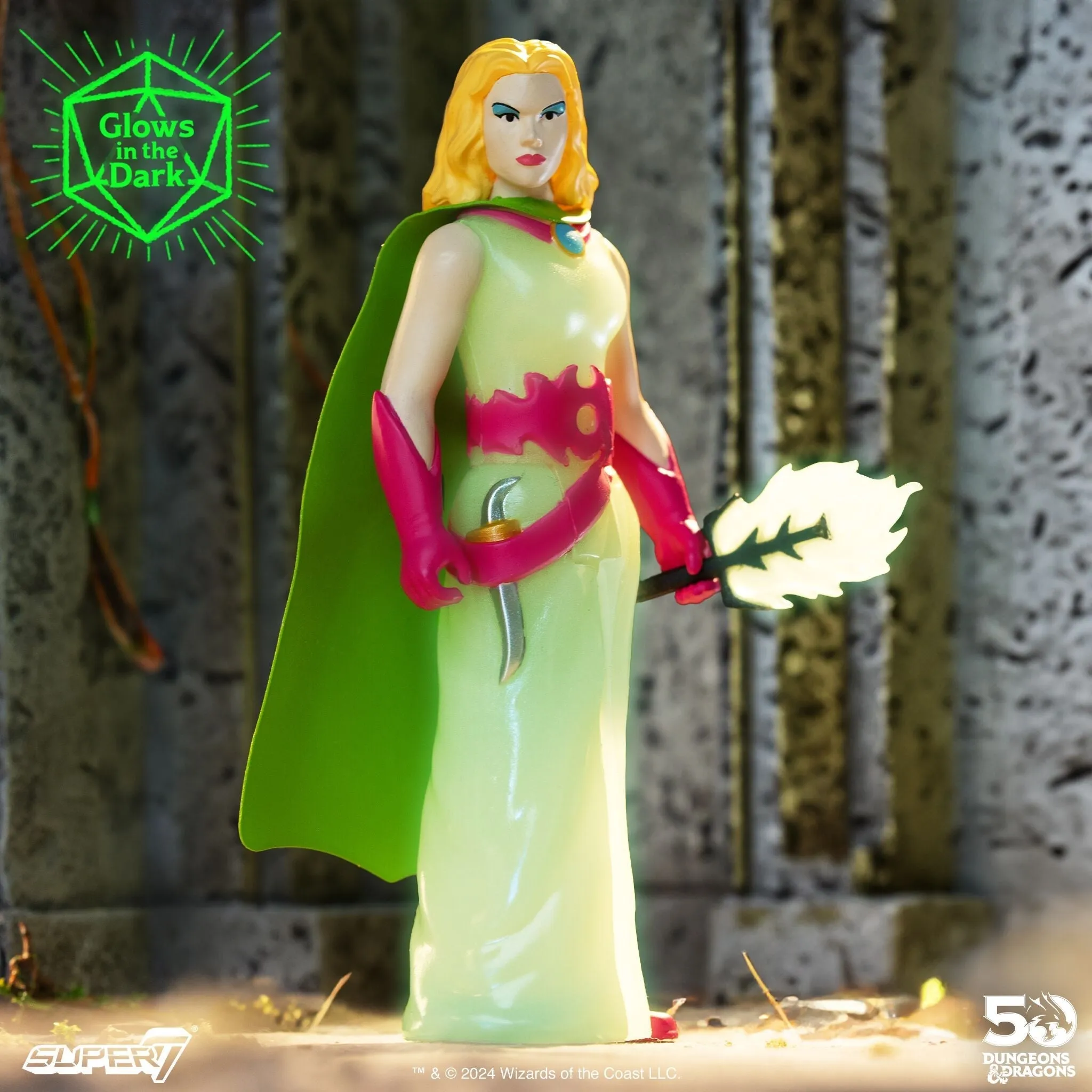 Super7 x DUNGEONS & DRAGONS - Sacred Statue, Githyanki, Sorceress, Formidable Fighter & Efreeti (Glow) ReAction Figures