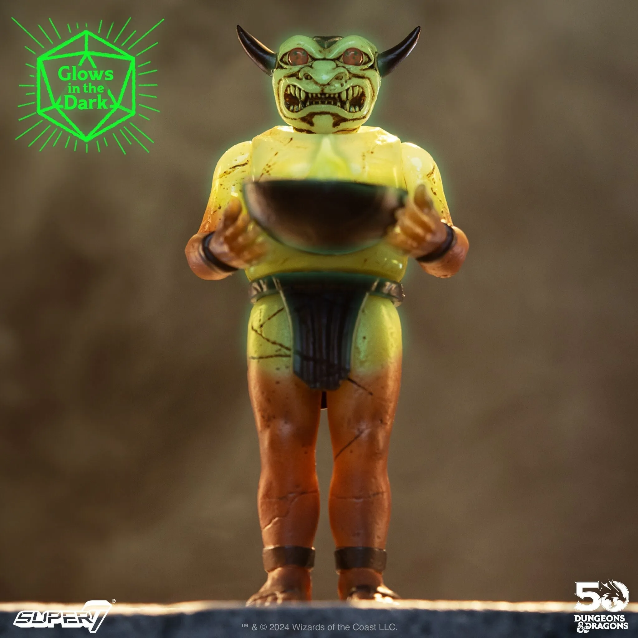 Super7 x DUNGEONS & DRAGONS - Sacred Statue, Githyanki, Sorceress, Formidable Fighter & Efreeti (Glow) ReAction Figures