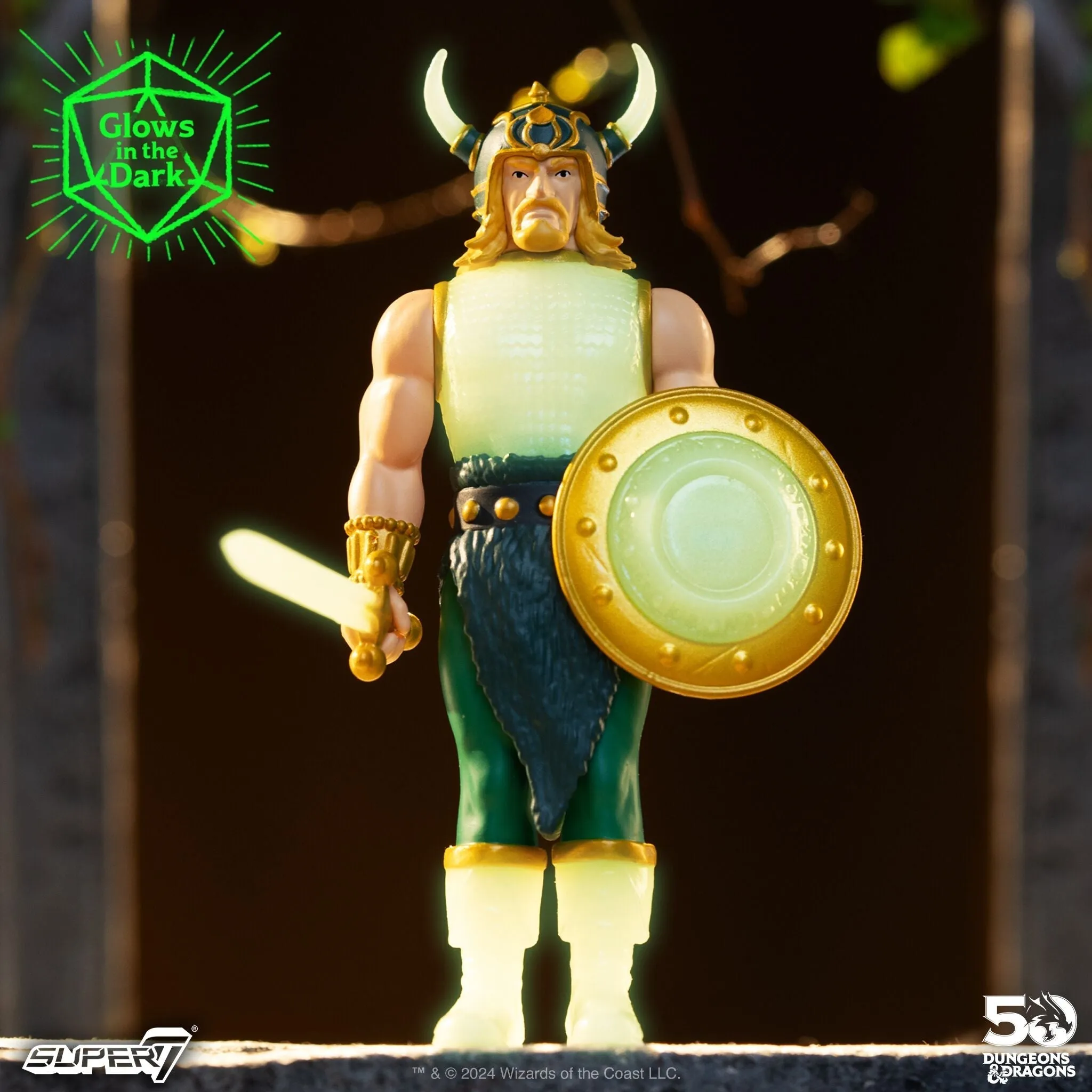 Super7 x DUNGEONS & DRAGONS - Sacred Statue, Githyanki, Sorceress, Formidable Fighter & Efreeti (Glow) ReAction Figures