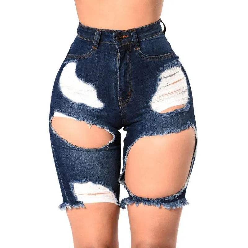 Tempest High-Waist Cutout Denim Biker Shorts