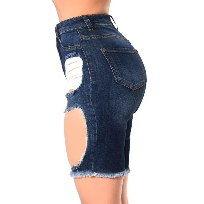 Tempest High-Waist Cutout Denim Biker Shorts