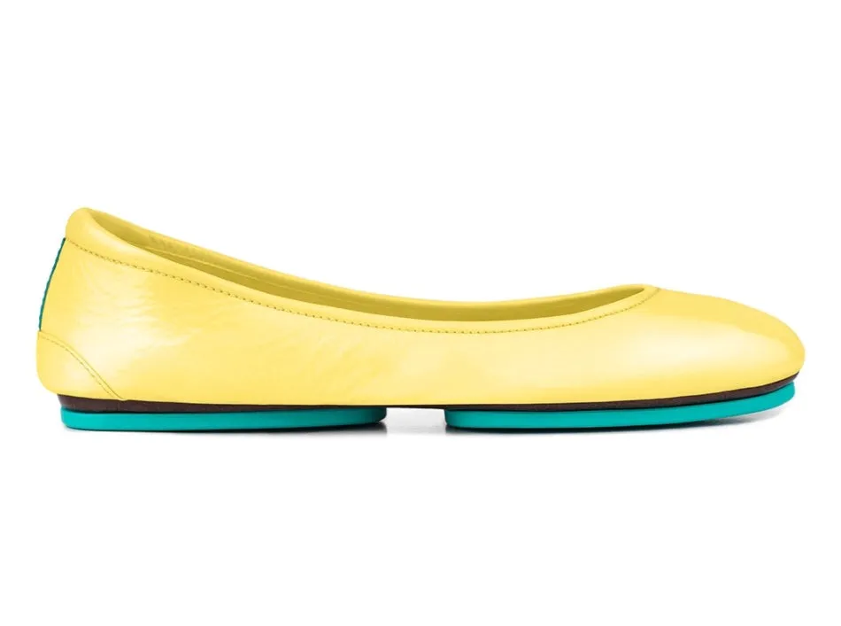 TIEKS LEMON ITALIAN LEATHER BALLET FLATS