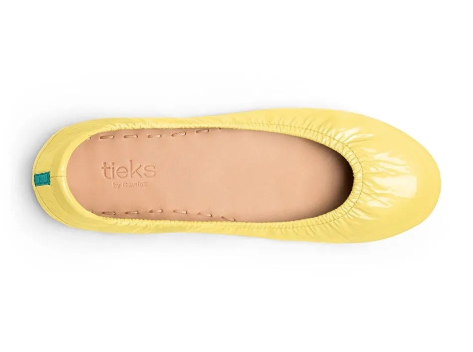 TIEKS LEMON ITALIAN LEATHER BALLET FLATS