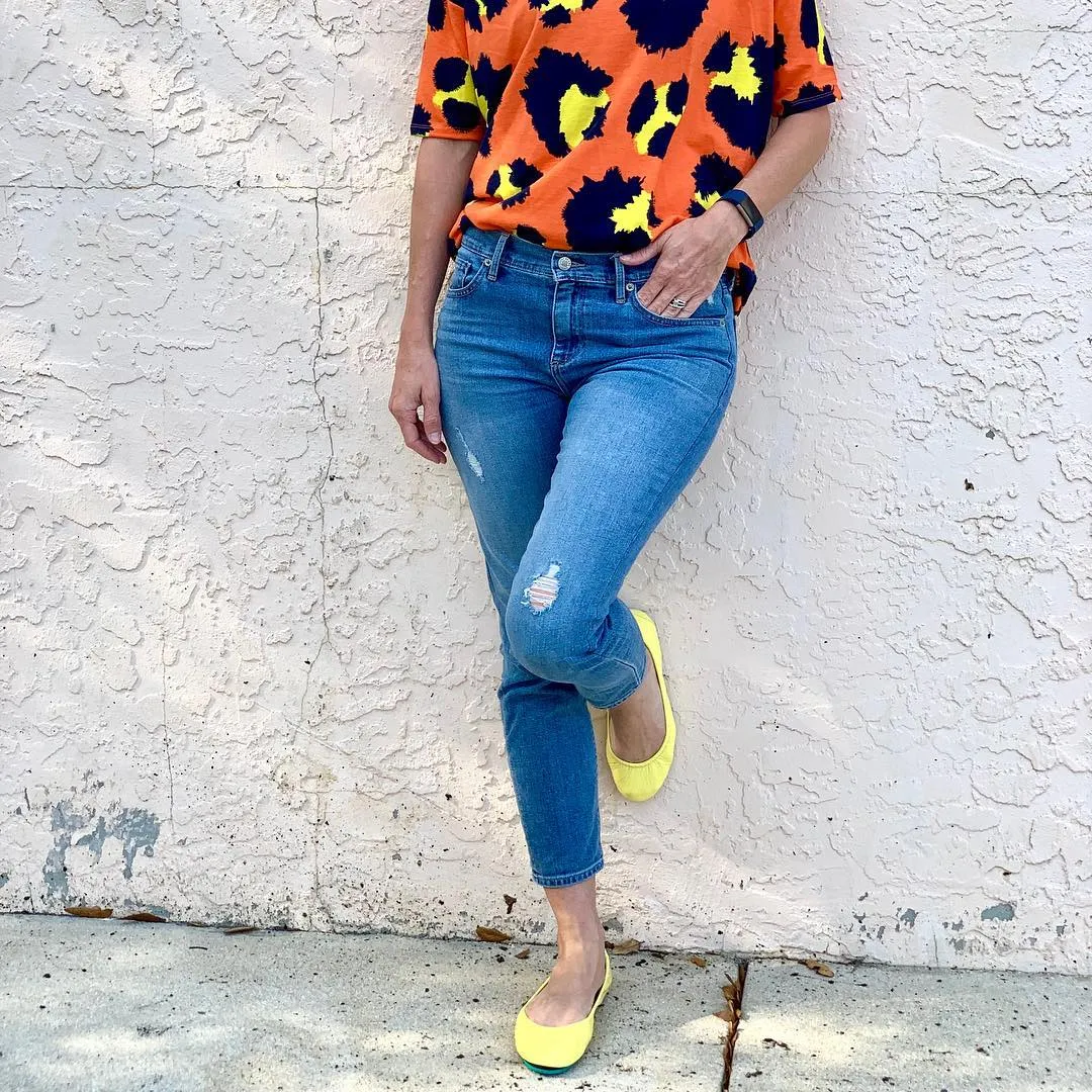 TIEKS LEMON ITALIAN LEATHER BALLET FLATS